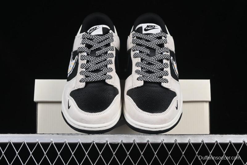 Nike SB Dunk Low Lightning Collaboration Daisy White Swoosh Anniversary Custom Low-Top Casual Skate Shoes - DJ2024-073