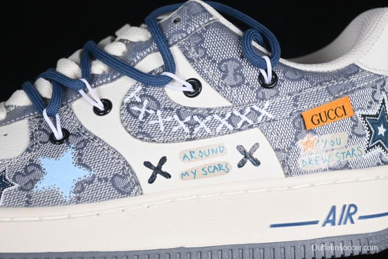 Nike Air Force 1 '07 Low Blue Star Casual Sneakers - BD0077-222