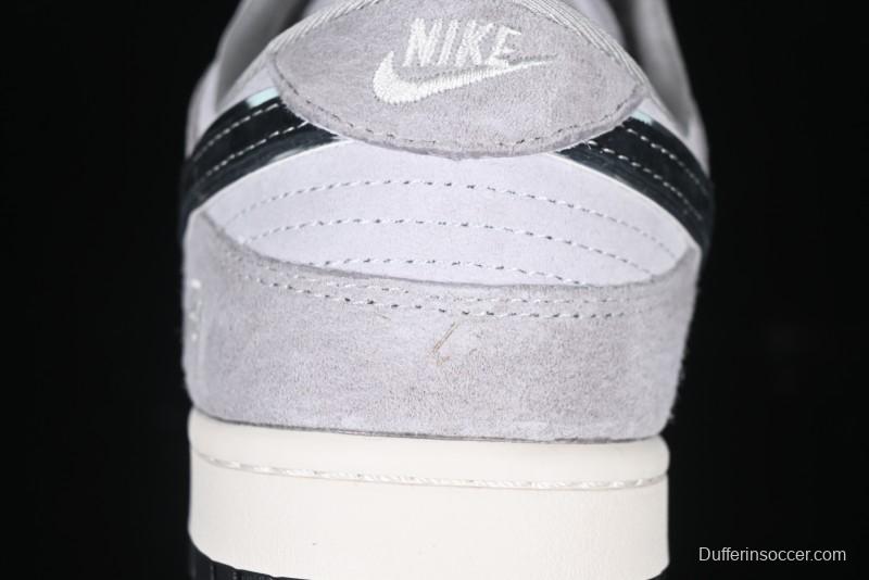 Nike SB Dunk Low Stussy Collaboration - Black Swoosh Anniversary Custom Low-Top Casual Skate Shoes - XX3168-069