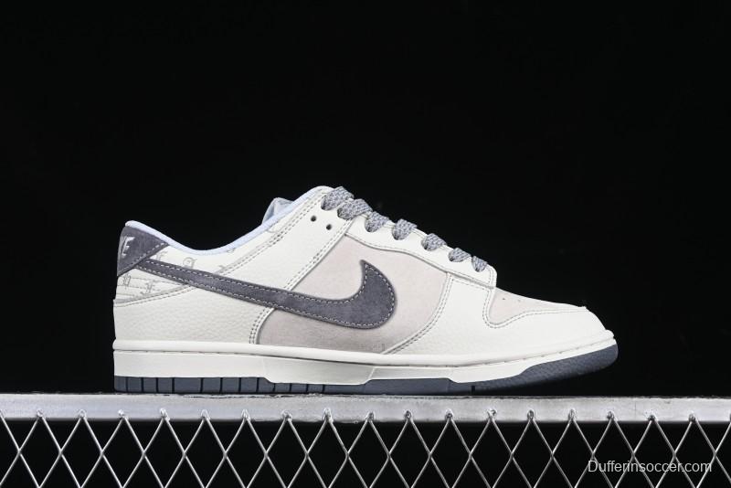 Nike SB Dunk Low Chrome Hearts Collaboration Cross Print Grey Swoosh Anniversary Custom Low-Top Casual Sneakers - DJ2024-064