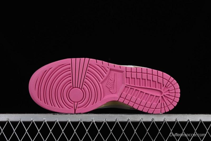 Nike Dunk Low "Just Do It" SB Low-Top Casual Skate Shoes in Coconut Milk and Pink - FD8683-700
