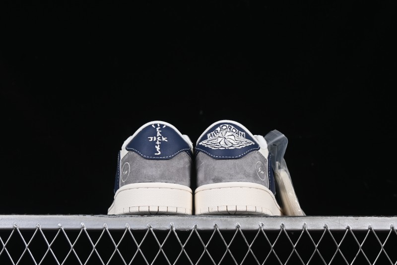 Nike Travis Scott x Fragment Design x Air Jordan 1 Low OG SP AJ1 Retro Sneakers with Reverse Swoosh - CF3688-066