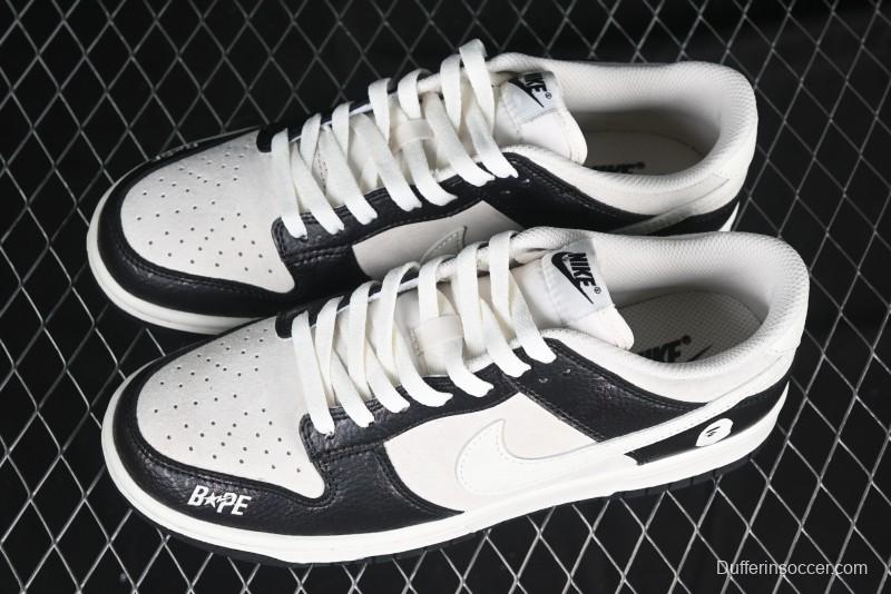 Nike SB Dunk Low BAPE Collaboration Splatter Pig Eight White Hook Anniversary High-End Custom Low-Top Casual Sneakers - DJ2024-053