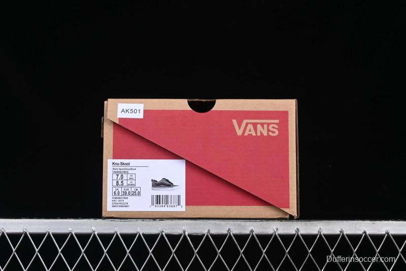 Vans Knu Skool Low-Top Retro Casual Vulcanized Sneakers in Grey Black - VN0009QCBDS
