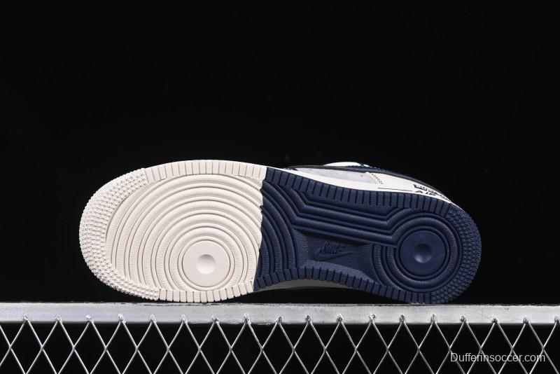 Nike Air Force 1 '07 Low Supreme Collaboration Beige Blue Low-Top Casual Sneakers - DM6688-018