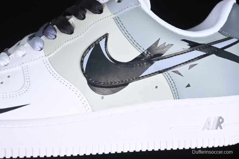 Nike Air Force 1 '07 Low Hand-Painted Broken Hook Casual Sneakers - CV2288-011