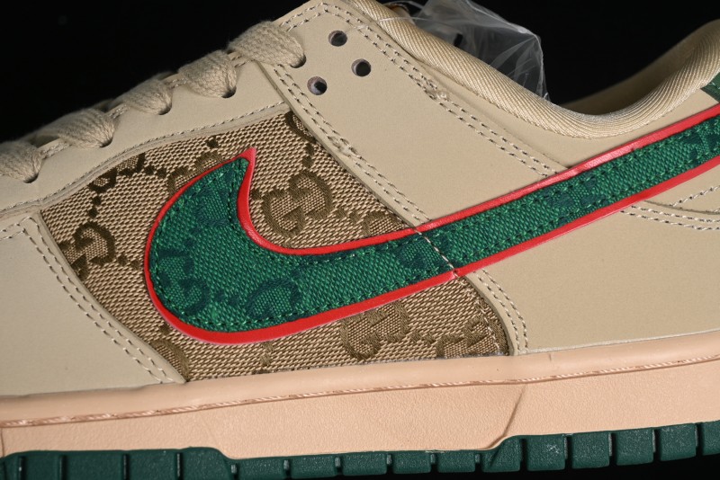 Nike SB Dunk Low Gucci Collaboration - Anniversary High-End Customized Low-Top Casual Sneakers - DQ1098-357