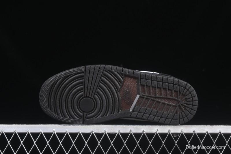 Nike Air Jordan 1 Low AJ1 Basketball Shoes in Black and White Canvas and Leather - HV5968-001