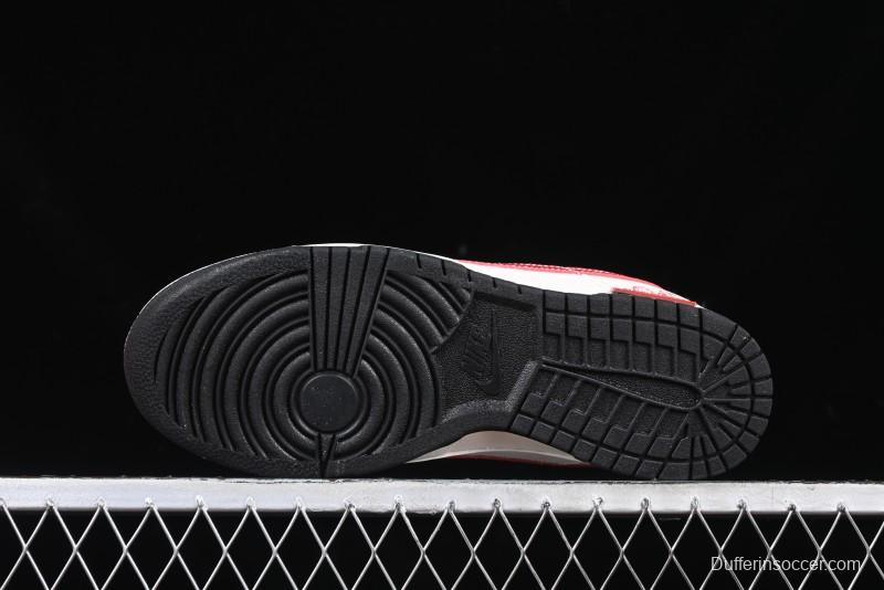 Nike SB Dunk Low Supreme Year of the Snake Limited Edition Red Black Snake Print Anniversary Custom Low-Top Casual Skate Shoes - XS1086-014