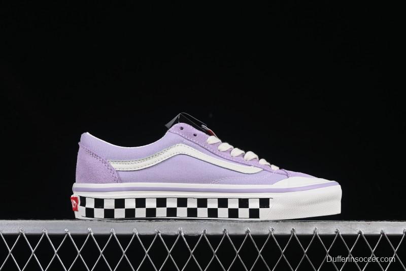 Vans Old Skool Reissue 136 Purple Checkerboard Retro Canvas Shoes - VN000MT6E3N