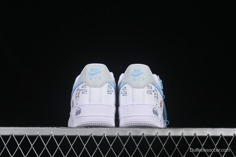 Nike Air Force 1 '07 Low Casual Sneakers with Erciyuan Hand-Painted Graffiti Lingzhu Aobing Design - HF0022-010