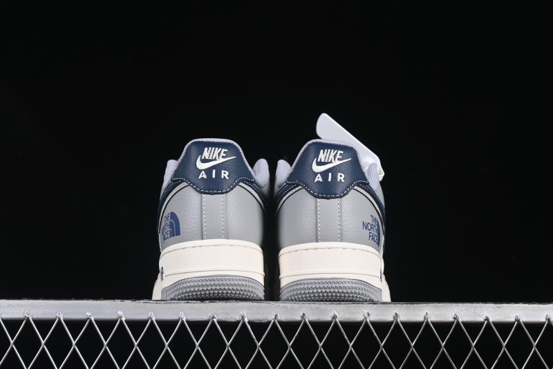 Nike Air Force 1 '07 Low The North Face Collaboration Grey Blue Double Swoosh Casual Sneakers - XS1958-520