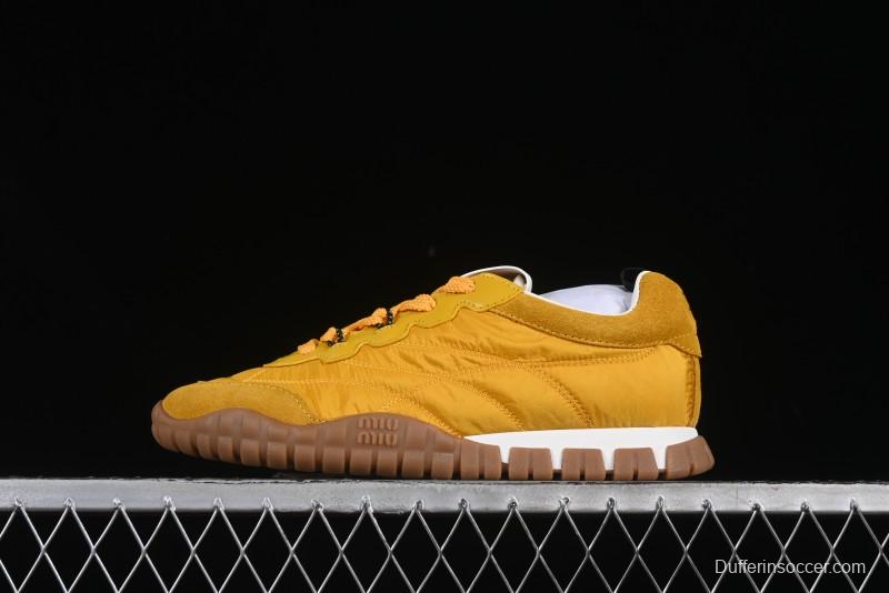 Miu Miu Suede Round Toe Lace-Up Women's Low-Top Casual Shoes - 99D4