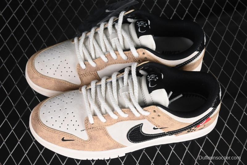 Nike SB Dunk Low Year of the Snake Wheat Black Swoosh Anniversary Custom Low-Top Casual Skate Shoes - YX5066-267