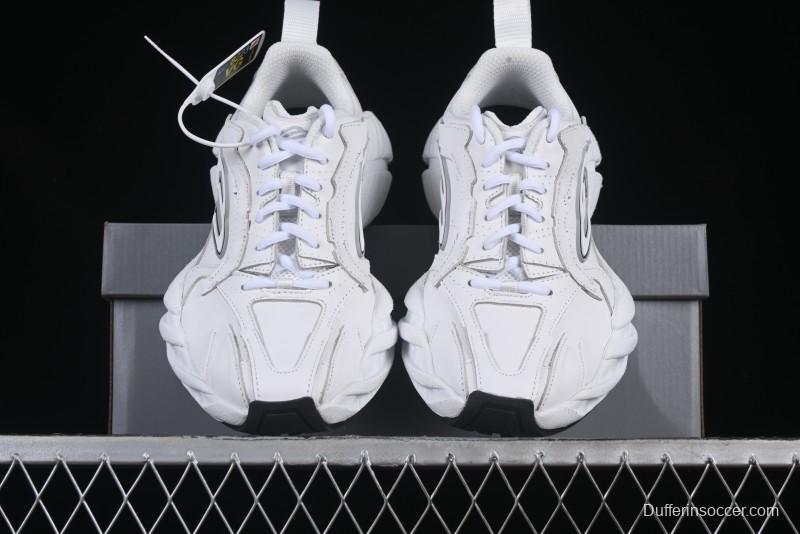 Balenciaga Monday Leather Round Toe Lace-Up Low-Top Lifestyle Sneakers - WDTSC9110