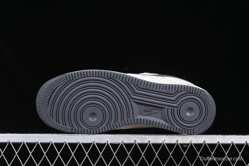 Nike Air Force 1 '07 Low Stussy Collaboration - Grey English Patchwork Low-Top Casual Sneakers - XZ3328-536