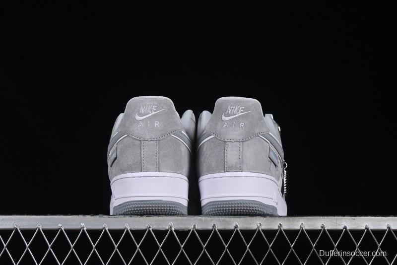 Nike Air Force 1 '07 Low Chrome Hearts Collaboration Silver Grey Low-Top Casual Sneakers - FZ0188-032