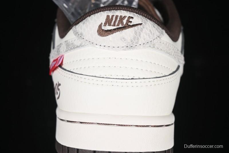 Nike SB Dunk Low Supreme Year of the Snake Limited Edition Grey Python Print Anniversary Custom Low-Top Casual Sneakers - XS1086-018