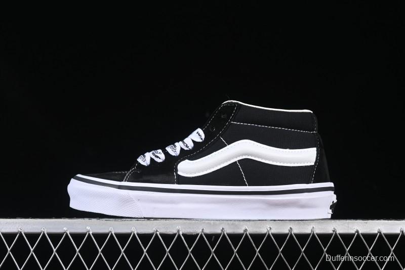 Vans HommeGirls x Vans Sk8-Mid Fashion Casual Mid-Top Canvas Sneakers with Bold Side Stripes - VN000NBNCJK