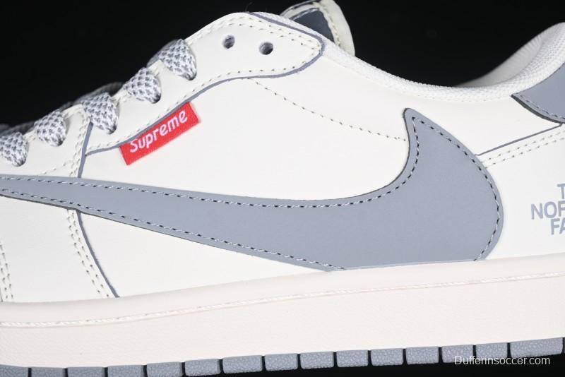 Nike Travis Scott x Fragment Design x Air Jordan 1 Low OG SP AJ1 Retro Sneakers with Unique Collaboration Details - XZ5158-002