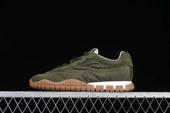 Miu Miu Suede Round Toe Lace-Up Low Top Women's Casual Shoes - 99D4