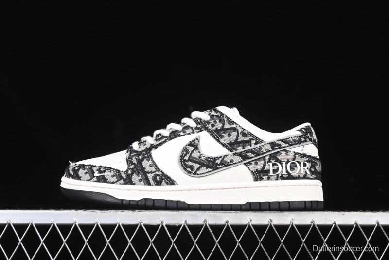 Nike SB Dunk Low Dior Collaboration Anniversary Customized Low-Top Casual Skate Shoes - YX5066-248