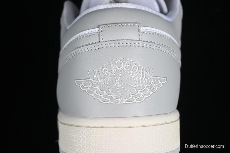 Nike Air Jordan 1 Low AJ1 White Grey Low-Top Lifestyle Basketball Shoes - DC0774-103