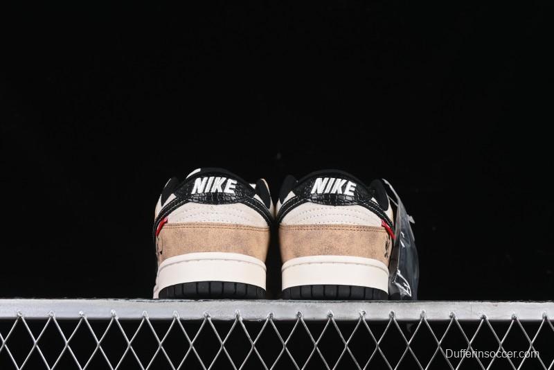 Nike SB Dunk Low Year of the Snake Wheat Black Swoosh Anniversary Custom Low-Top Casual Skate Shoes - YX5066-267