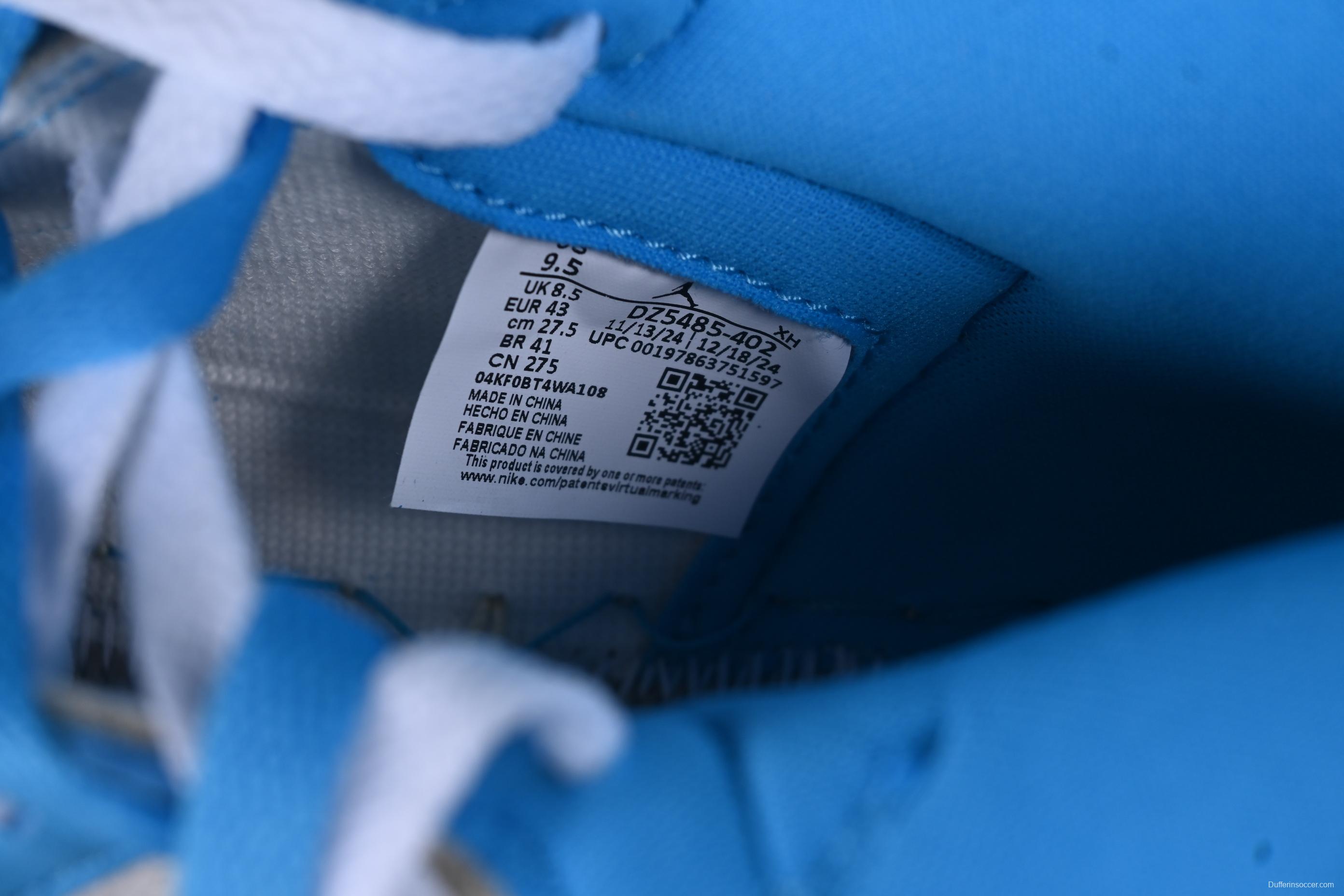 Nike Air Jordan 1 High OG "UNC Reimagined" Retro Basketball Shoes with Cracked Leather and Vintage Midsole - DZ5485-402