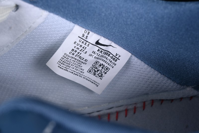 Nike Air Force 1 '07 Low Collaboration White Blue Ghost Face Casual Sneakers with Strap - KK1988-068