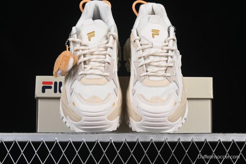 Men's Chunky Trail-Inspired Sneakers - Beige & White