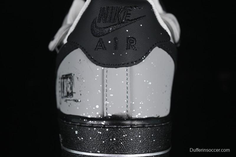 Nike Air Force 1'07 Low Star Graffiti Hand-Painted Casual Sneakers with Full-Length Air Cushion - XV7981-476