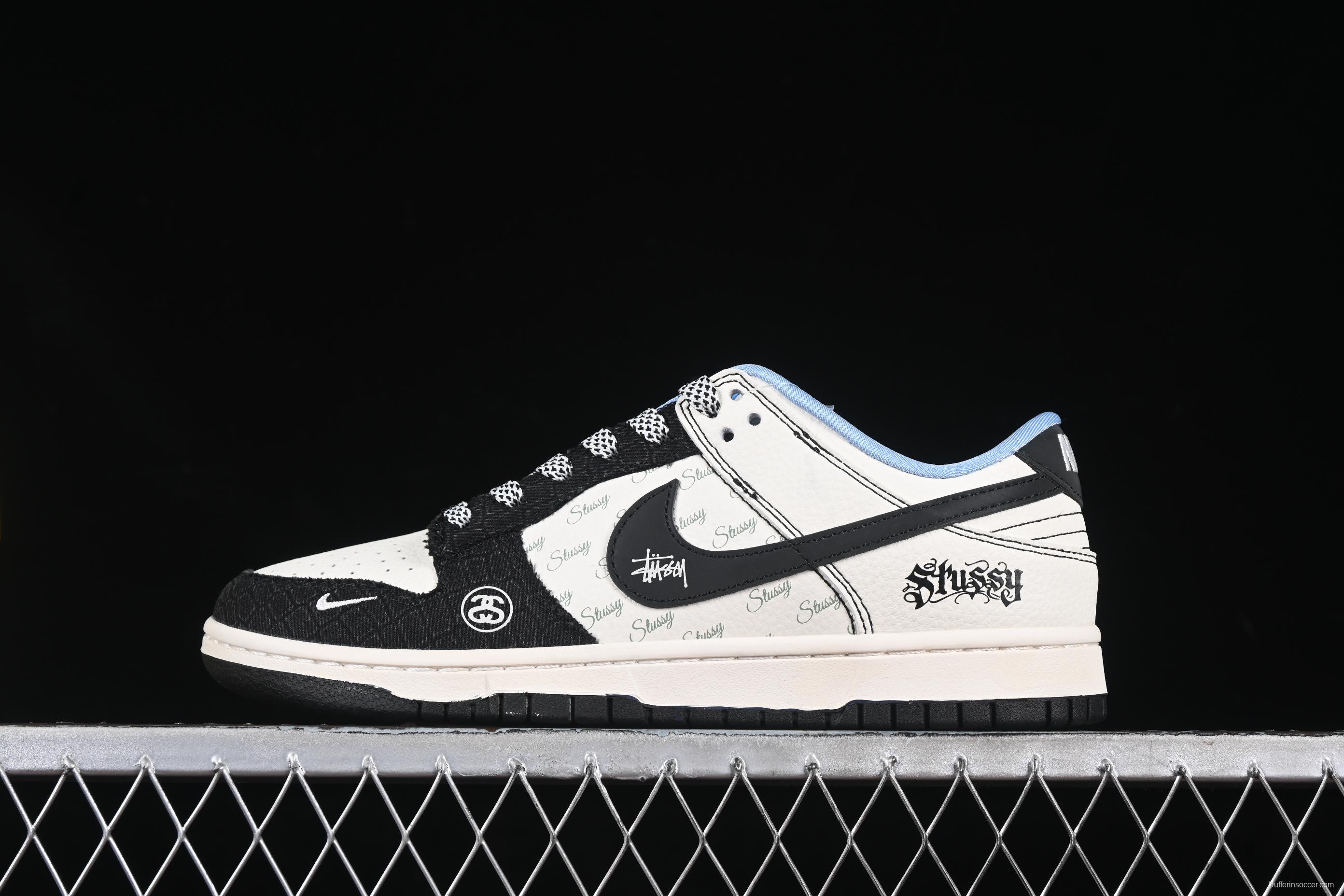 Stussy x Nike SB Dunk Low "Black and White" Limited Edition Sneakers