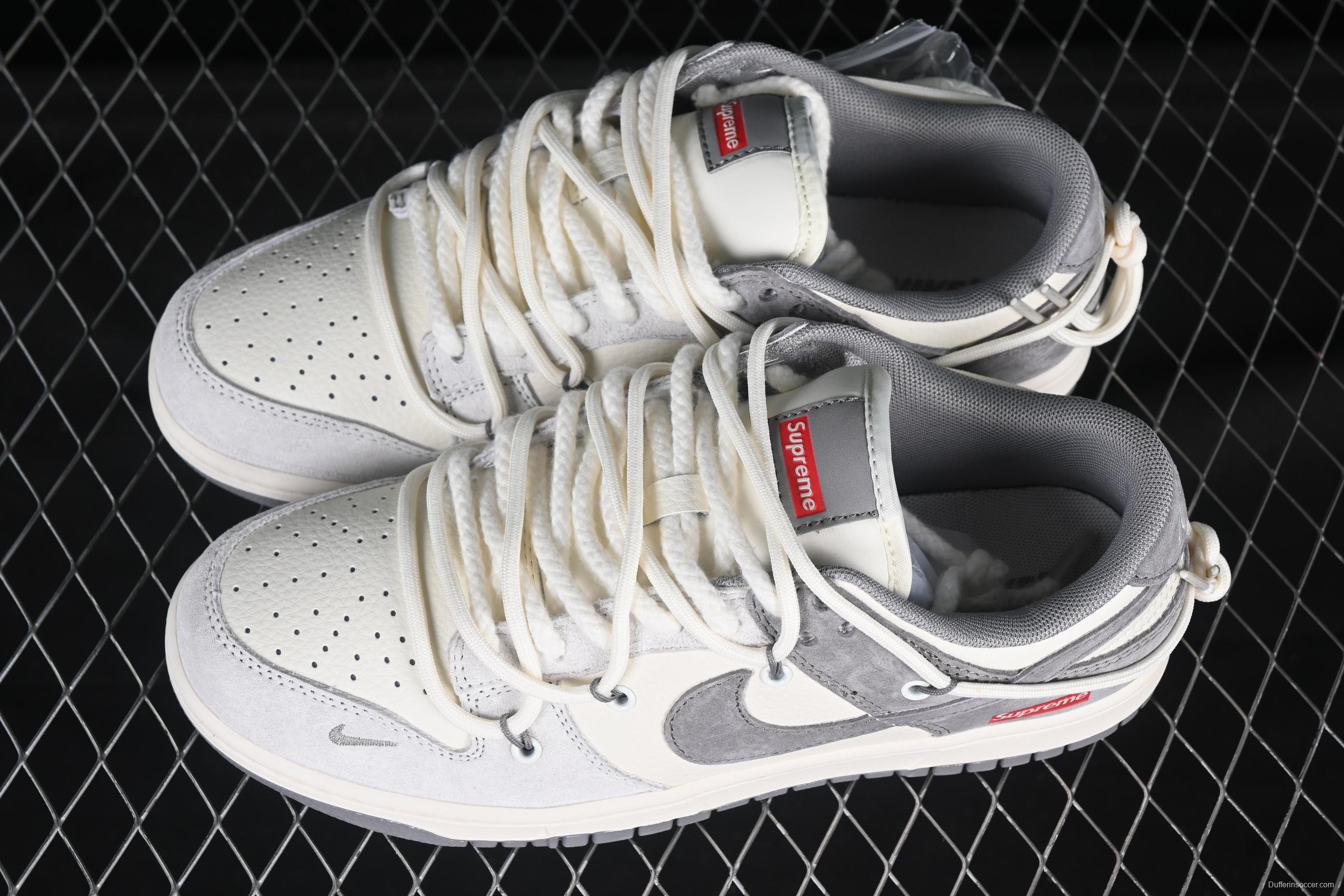 Nike SB Dunk Low Sup Series Strap Multi-Color Grey Swoosh Anniversary Custom Low-Top Casual Skate Shoes - YX5066-270