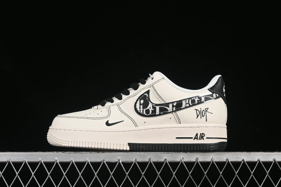 Nike Air Force 1 '07 Low Dior Collaboration Two-Tone Dior Swoosh Casual Sneakers - XS1958-544