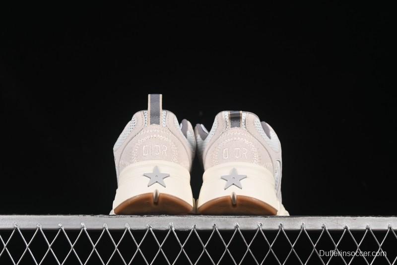 Dior Chrono Round Toe Lace-Up Lifestyle Casual Running Sneakers - 24W Beige