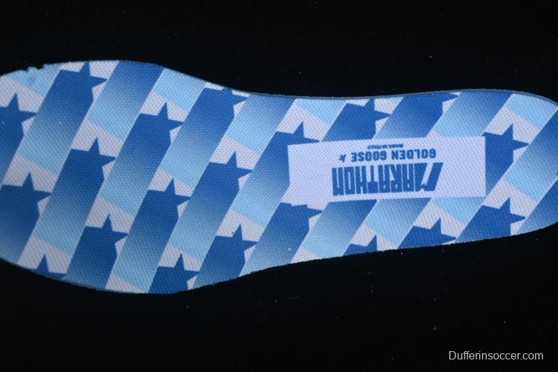 Golden Goose Marathon White Black Gold Comfortable Low-Top Lifestyle Sneakers - H8D4