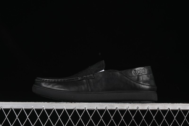 ECCO Soft Moc Summer Genuine Leather Breathable Slip-On Driving Shoes - 63516801001