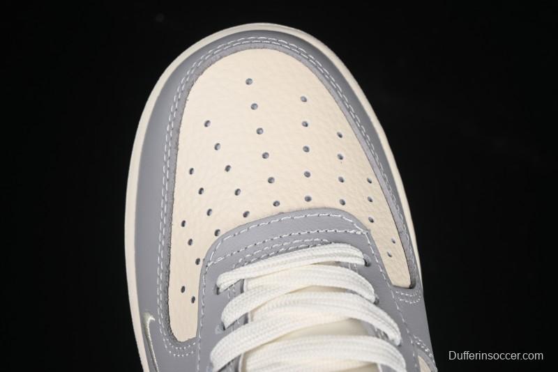 Nike Air Force 1 '07 Low Supreme Collaboration Light Grey Gum Casual Sneakers - KK1988-075