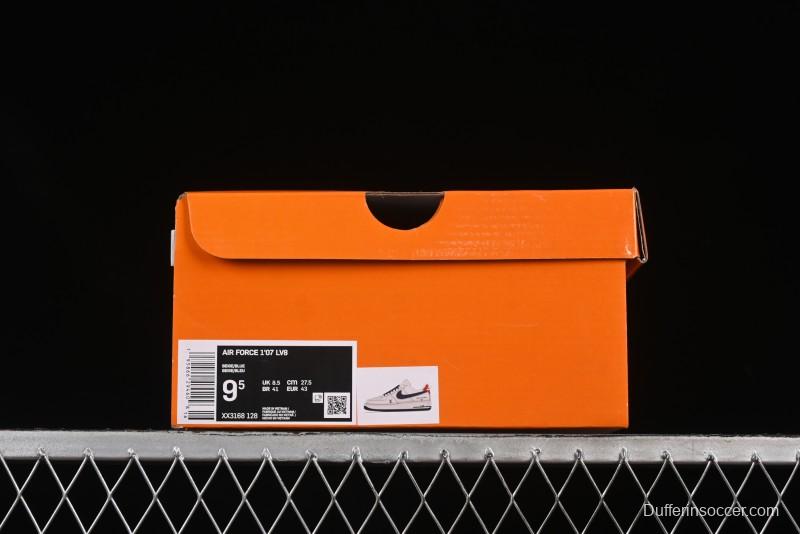 Nike Air Force 1'07 Low LV Collaboration Blue Denim Swoosh Casual Sneakers - XX3168-128