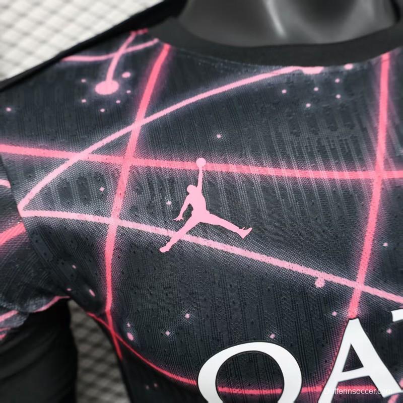 Player Version 25/26 Paris Saint-Germain PSG Black with Neon Geometric Network Jersey