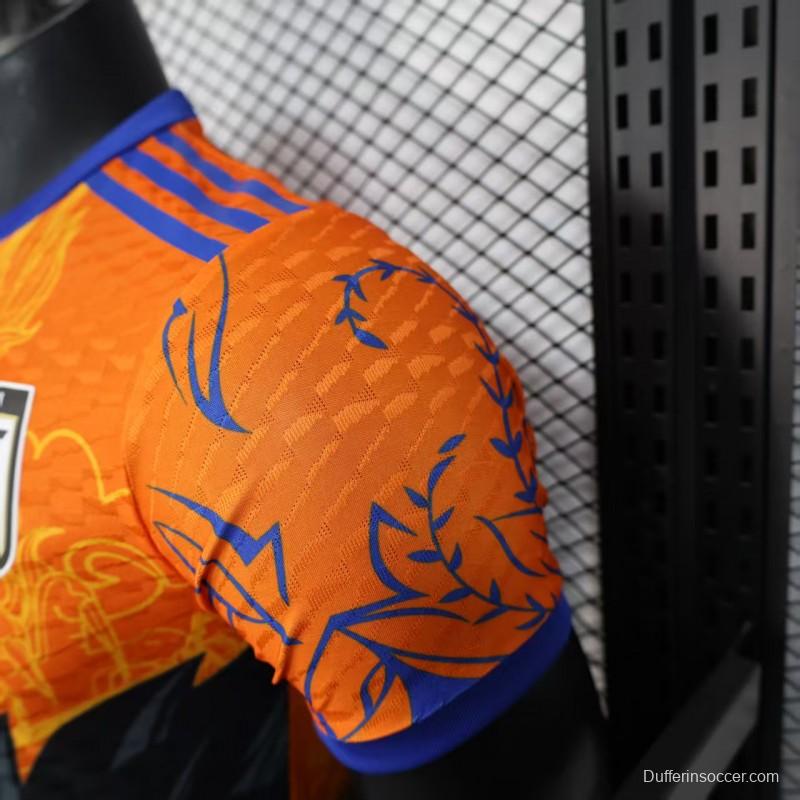 Player Version 2025 Japan Orange with Dragon Ball Z Vegeta Character Jersey