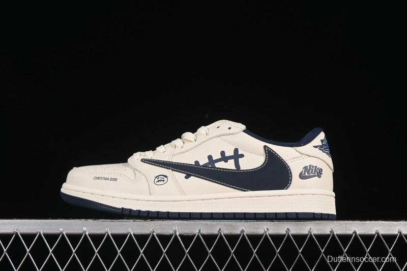 Nike Travis Scott x Fragment Design x Air Jordan 1 Low OG SP AJ1 Collaboration Sneakers - LD2025-009