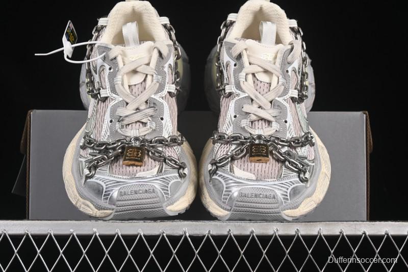 Balenciaga Phantom Sneaker 3XL Running Shoes with Transparent Heel Strap - W3XPL9182