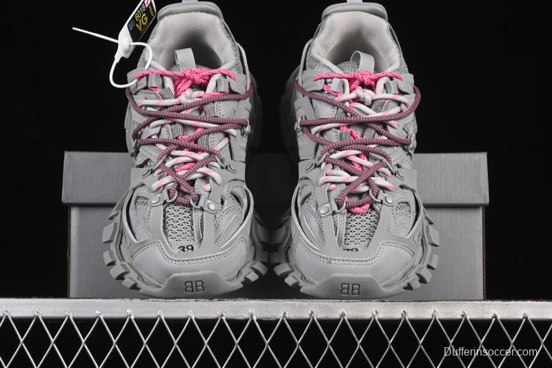 Balenciaga Track Sneaker Tess s.Gomma Res BI ALV/TIS EFF NUBUK/TIS E Waterproof Running Shoes - WTRHK1013