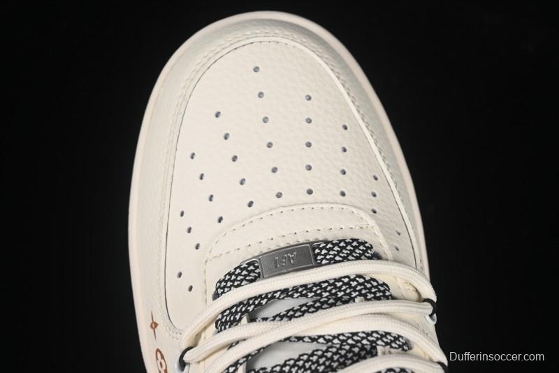 Nike Air Force 1 '07 Low LV Collaboration Blue Swoosh Drawstring Casual Sneakers - DM6868-061