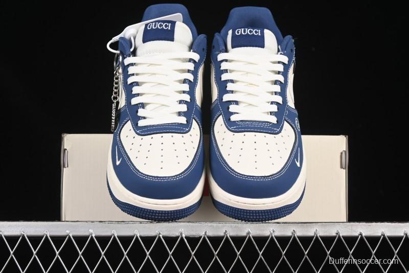 Nike Air Force 1'07 Low Gucci Collaboration Navy Blue Casual Sneakers - KK1988-085