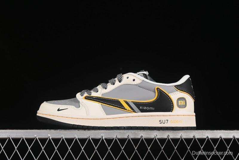Nike Travis Scott x Fragment Design x Air Jordan 1 Low OG SP AJ1 Xiaomi Collaboration Su7-Ultru Low-Top Casual Sneakers - XX3168-162