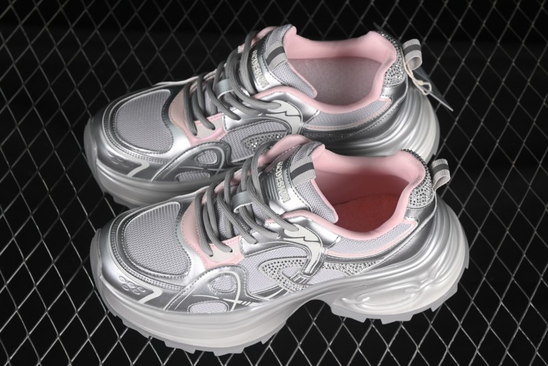 GG-CC 25ss New Platform Chunky Sneakers with 7CM Height Increase and Irregular Design - 668-2 Silver