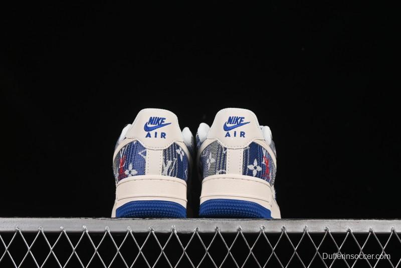 Nike Air Force 1 '07 Low Stussy Collaboration Gradient Denim Casual Sneakers - XS1958-586